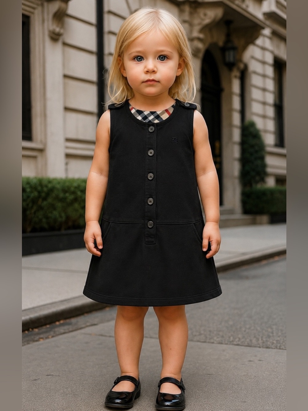 Burberry Children Sleeveless Heritage Overall A Line Dress School Wear